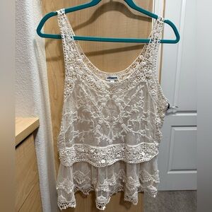 Express Cream Lace Blouse